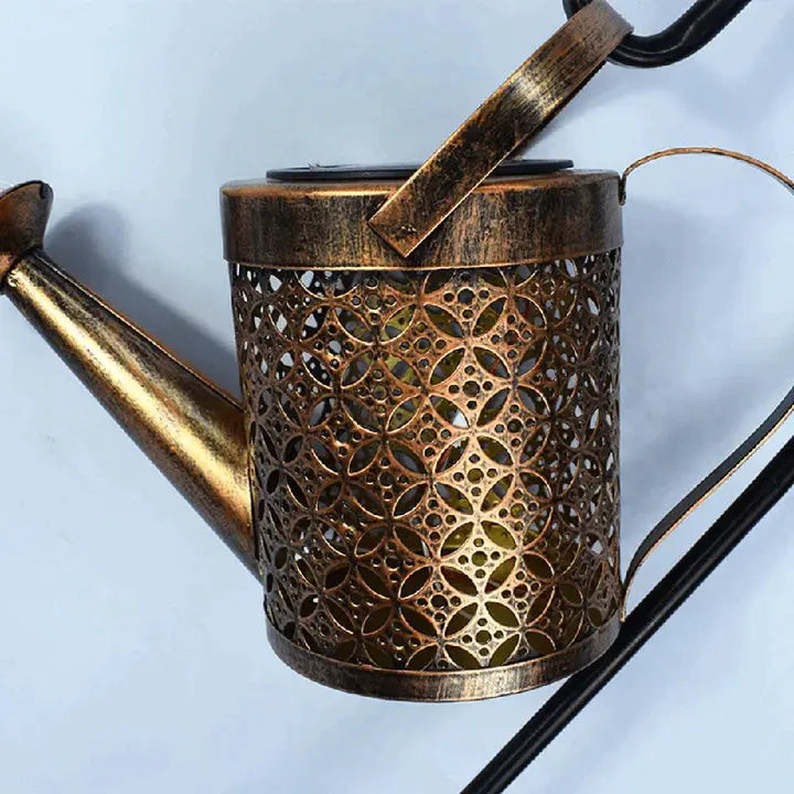 Solar Garden Lamp Watering Can Design Rain Sound