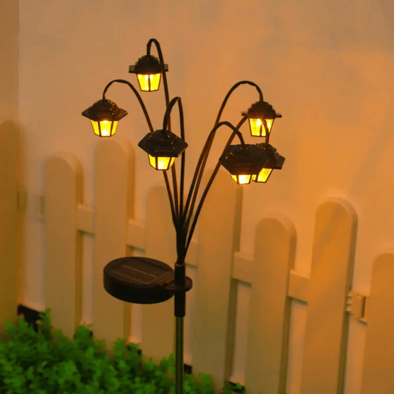 Solar Garden Lantern Automatic Dusk-to-Dawn Weatherproof