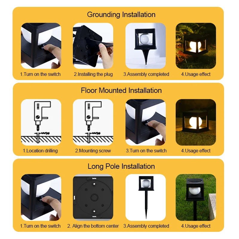 Solar Garden Lantern Automatic Sensor Warm & Cool White