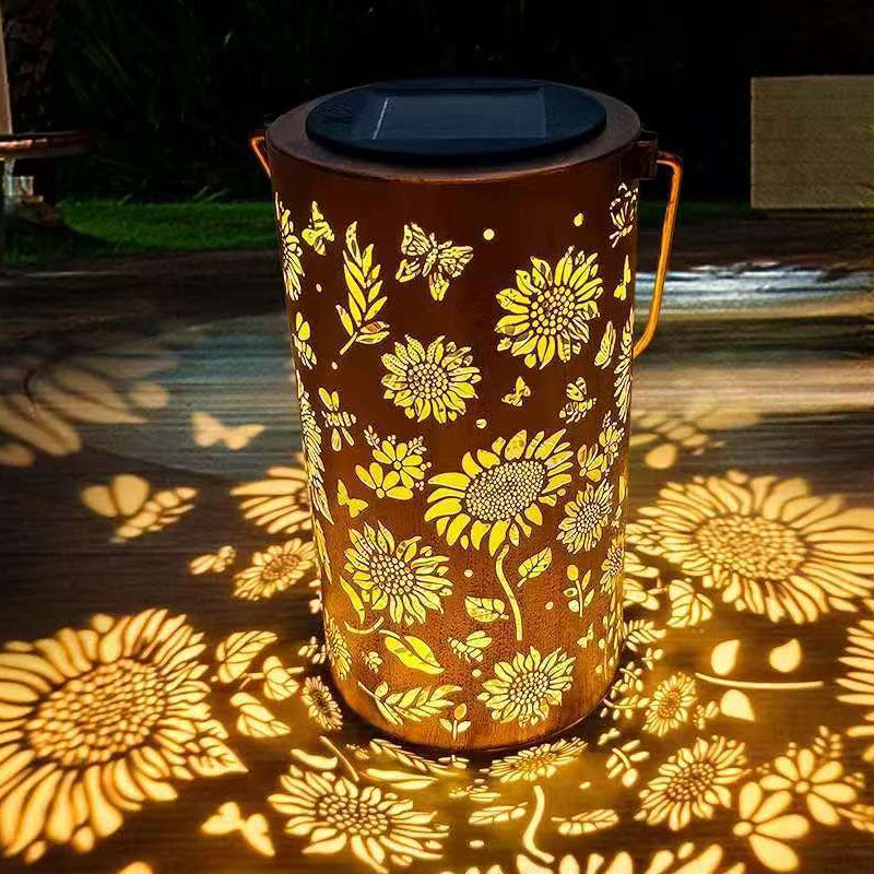 Solar Garden Lantern Sunflower & Butterfly Weatherproof