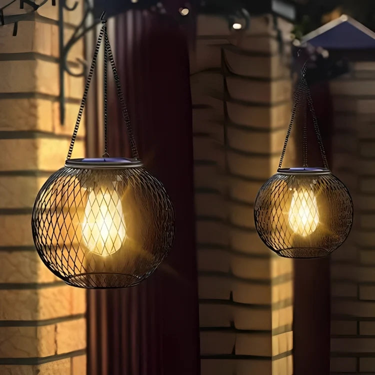 Solar Garden Lantern Warm Light 36-Hour Weatherproof Hanging