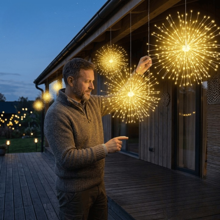 Solar Garden Light Firework-Style LED Automatic Weatherproof