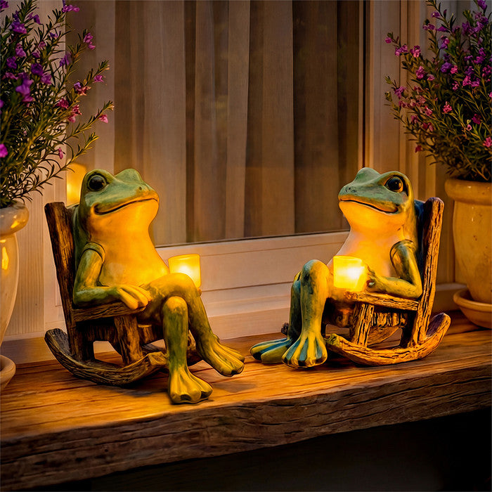 Solar Garden Light Frog Design Automatic Dusk Sensor Weather-Resistant