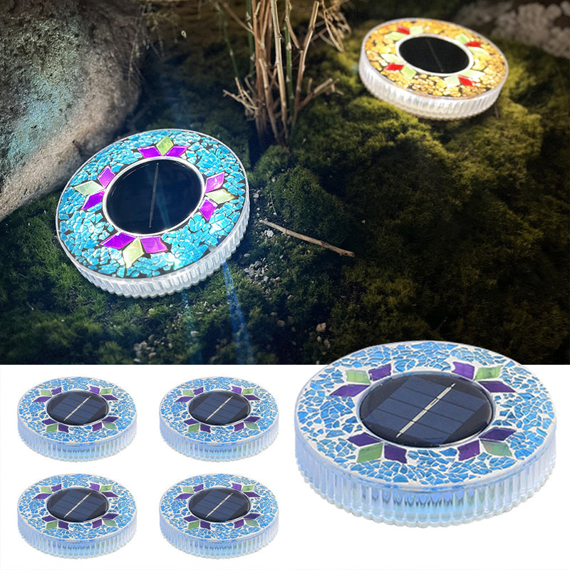 Solar Garden Lights Dusk-to-Dawn Mosaic Glass