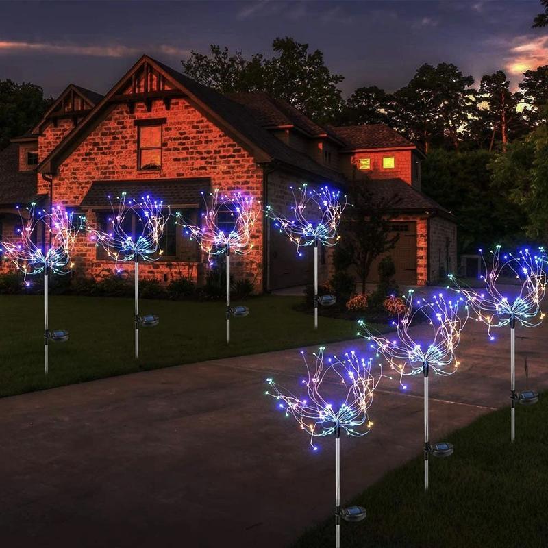 Solar Garden Lights Flexible Stainless Steel 120 LEDs Weatherproof