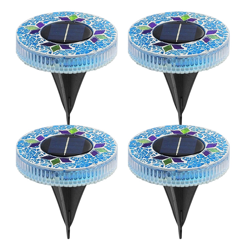 Solar Garden Lights Mosaic Glass Ground Stakes Included