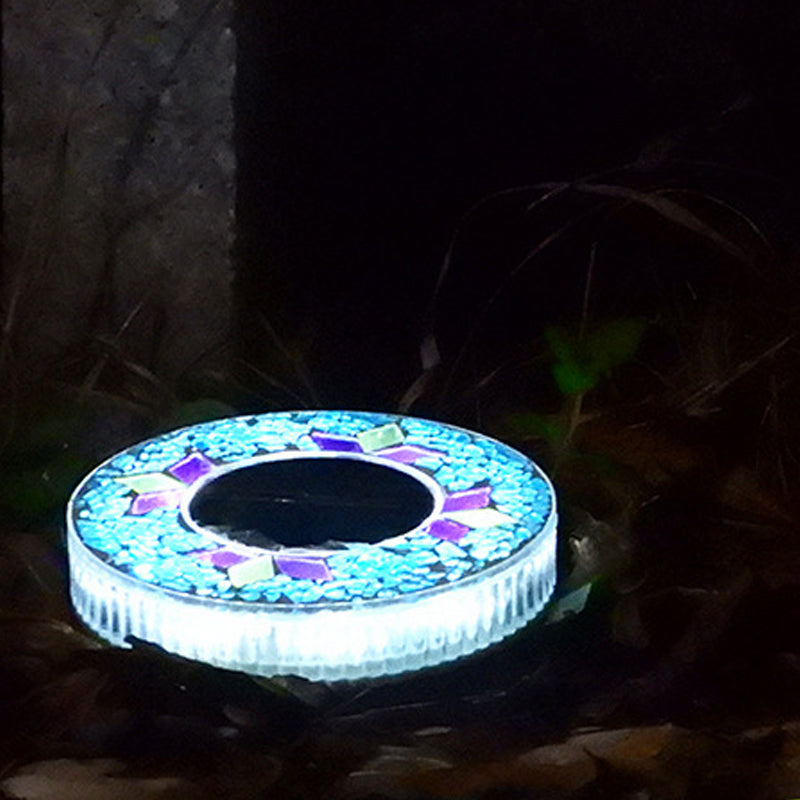 Solar Garden Lights Mosaic Glass Ground Stakes Included