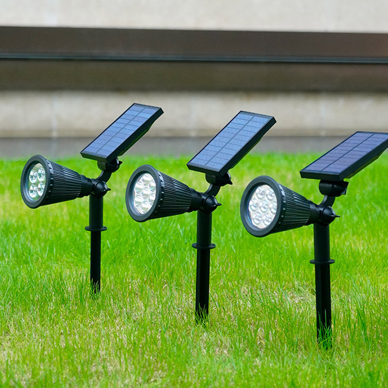 Solar Garden Spotlight Automatic Dusk-to-Dawn RGB & White