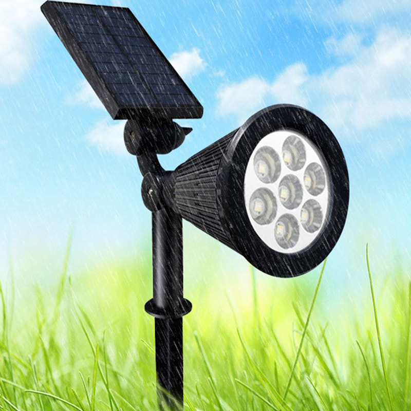 Solar Garden Spotlight Automatic Dusk-to-Dawn RGB & White