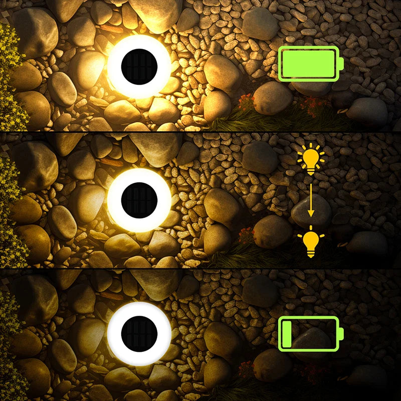 Solar Ground Lights 360° Ring Illumination Set of 4