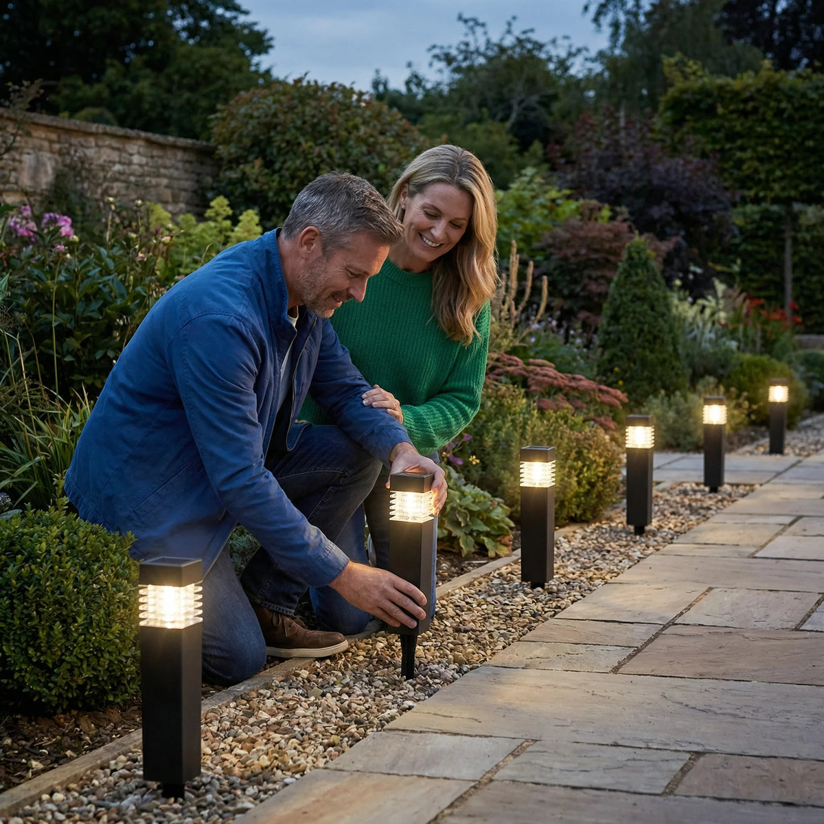 Solar Ground Lights Automatic Waterproof Tool-Free Installation