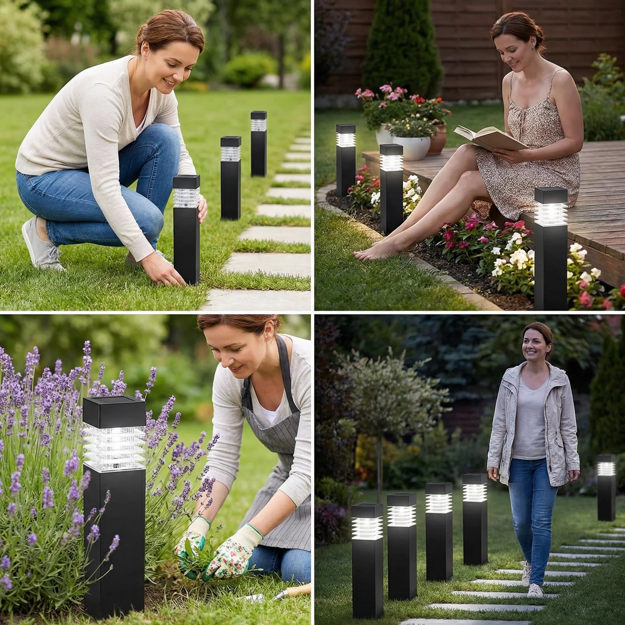 Solar Ground Lights Automatic Waterproof Tool-Free Installation