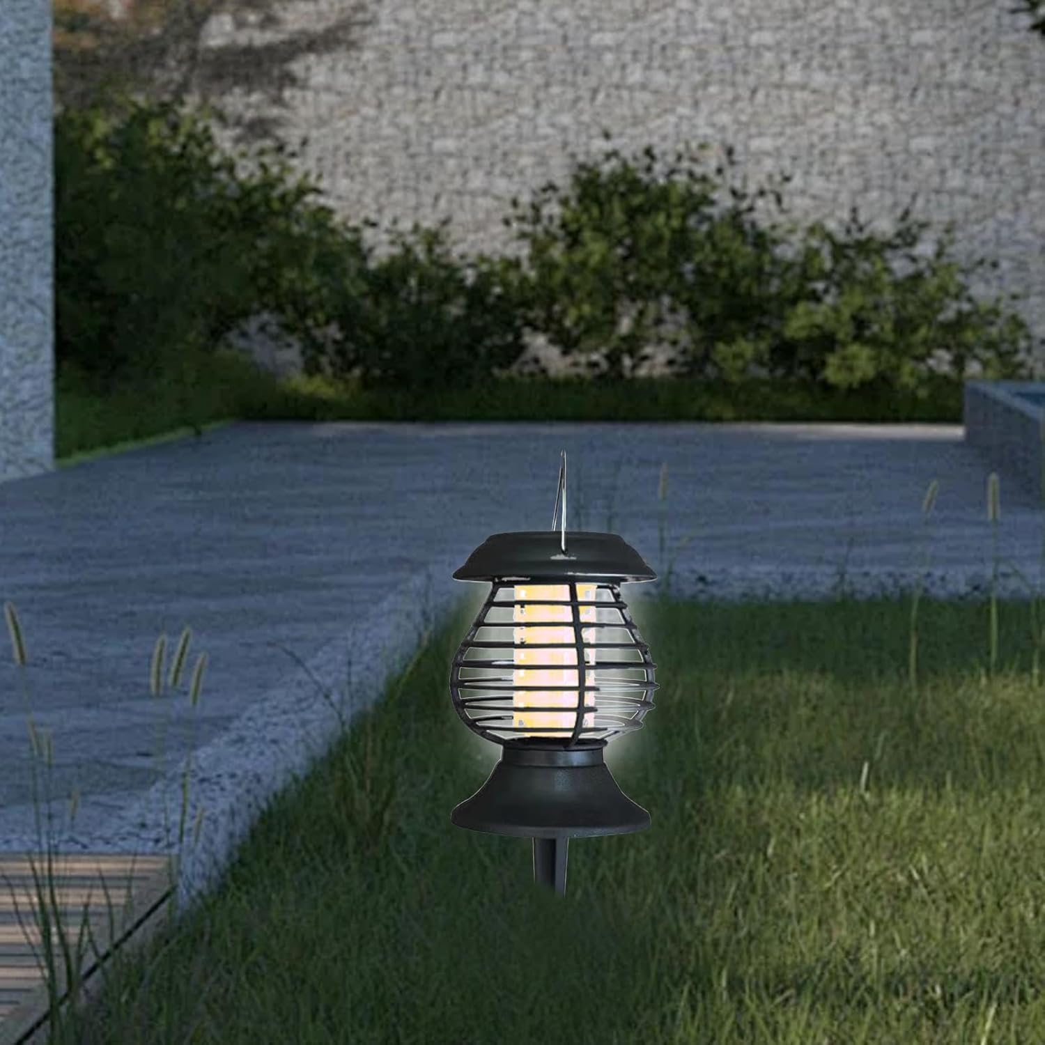 Solar Insect Lamp UV Light & Warm LED Weather-Resistant