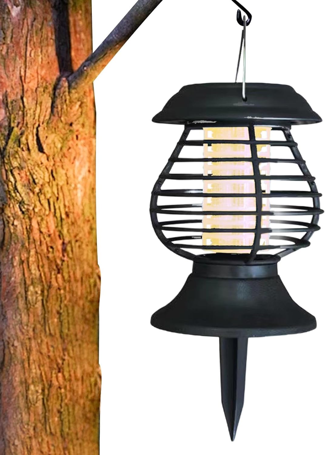 Solar Insect Lamp UV Light & Warm LED Weather-Resistant