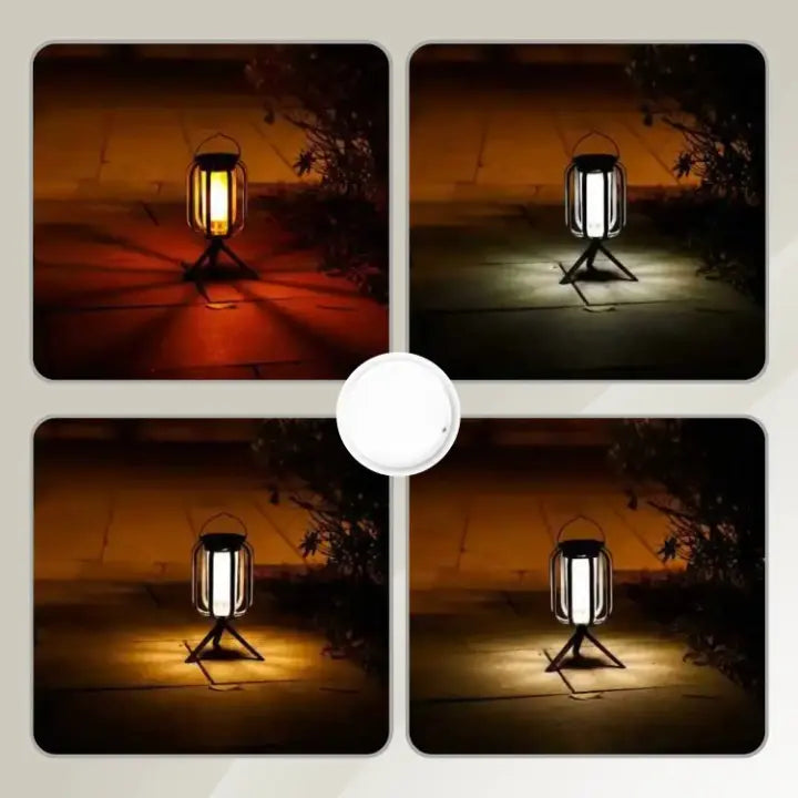 Solar Lantern Flame Effect USB-C Charging Weatherproof