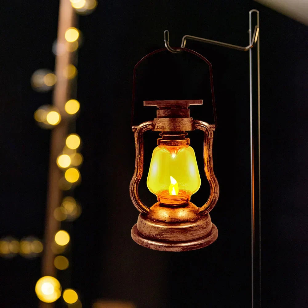 Solar Lantern Flickering LED Dusk To Dawn Splash Proof