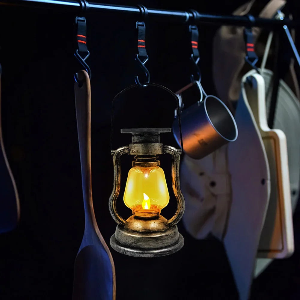 Solar Lantern Flickering LED Dusk To Dawn Splash Proof