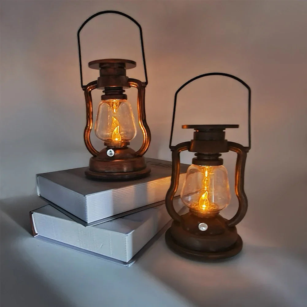 Solar Lantern Flickering LED Dusk To Dawn Splash Proof