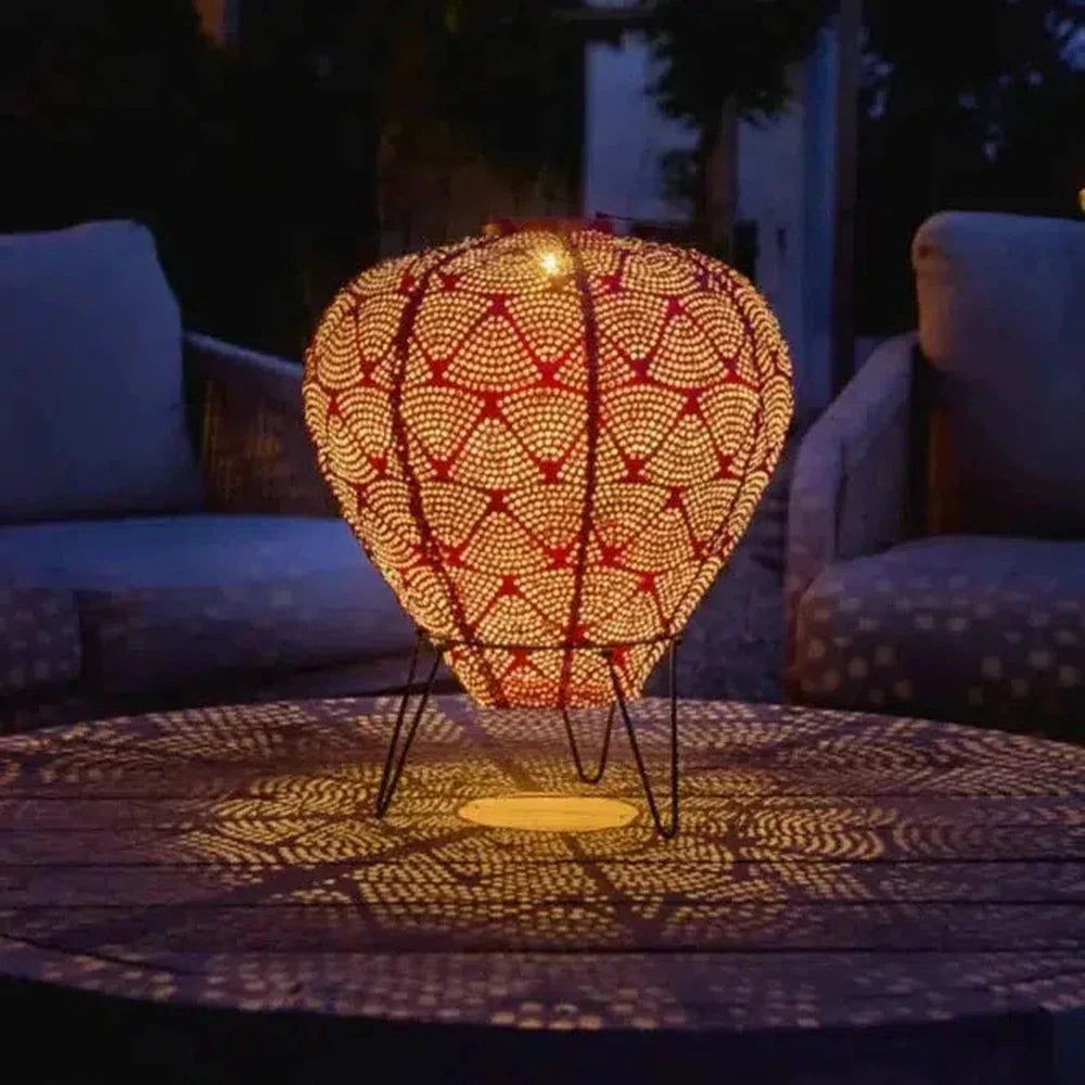 Solar Lantern Hot Air Balloon Automatic Dusk-To-Dawn Warm White
