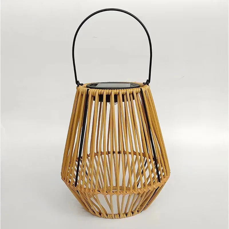 Solar Lantern Rattan Warm White Up To 10 Hours