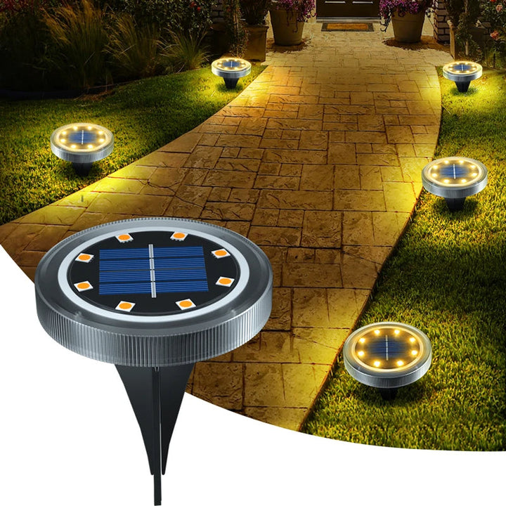 Solar Path Lights Automatic Dusk-to-Dawn Weatherproof Set of 4