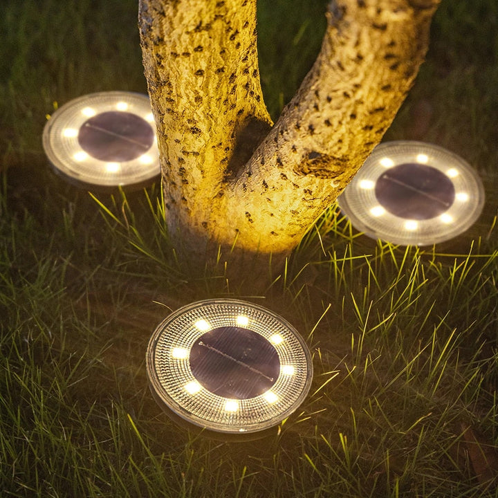 Solar Path Lights Automatic Dusk-to-Dawn Weatherproof Set of 4