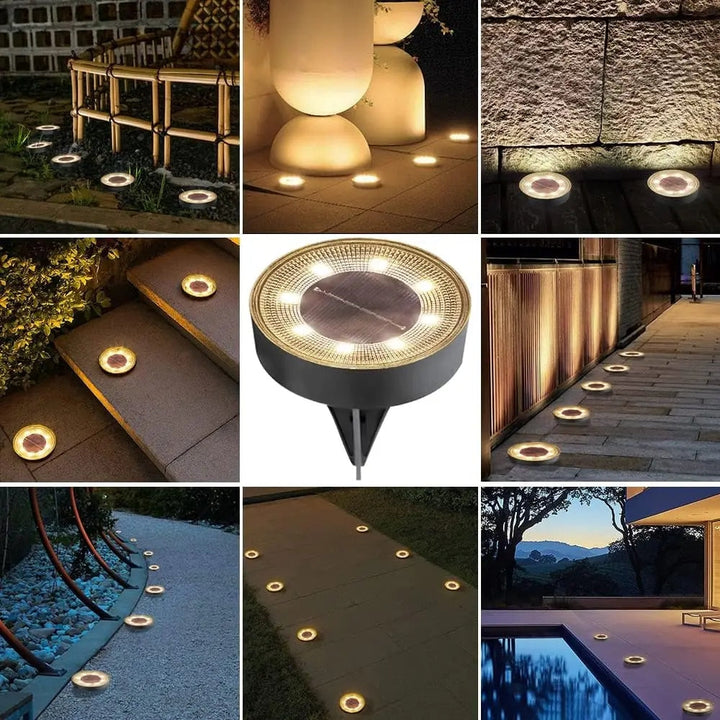Solar Path Lights Automatic Dusk-to-Dawn Weatherproof Set of 4
