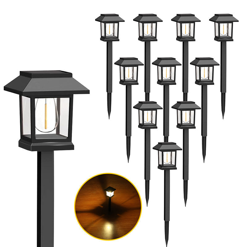 Solar Path Lights Warm White Automatic Dusk-to-Dawn Weatherproof