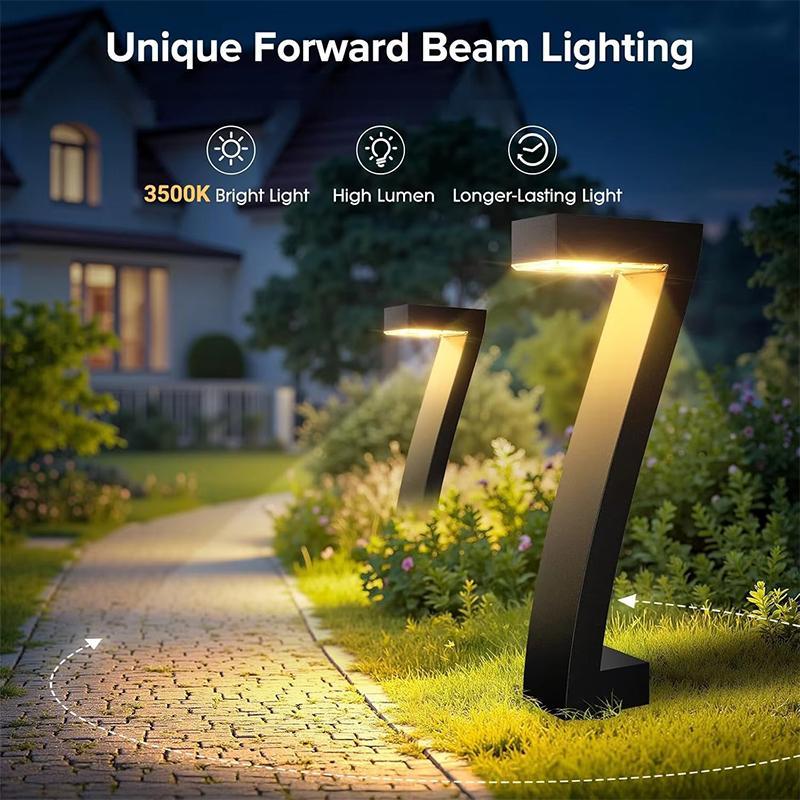 Solar Pathway Light Z-Shape Warm White Automatic Dusk Sensor
