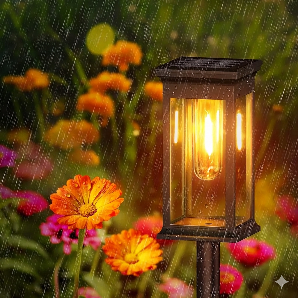 Solar Pathway Lights Lantern Design Filament-Style LED Weather-Resistant