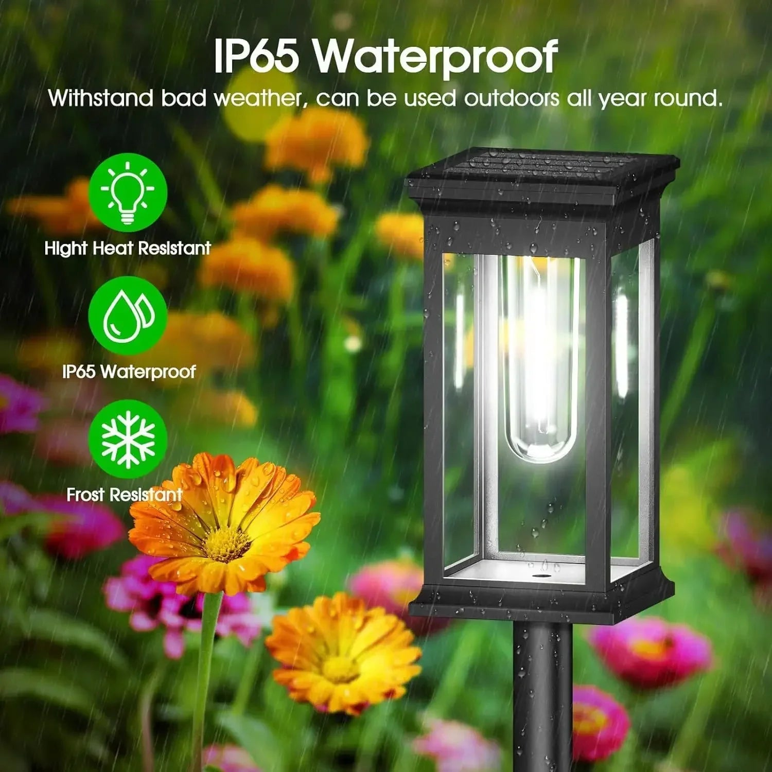 Solar Pathway Lights Lantern Filament LED Set of 2
