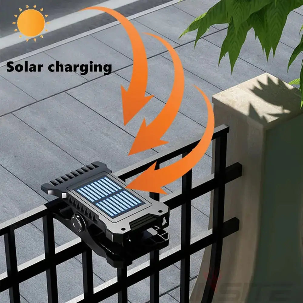 Solar Sensor Light Motion Activated Clamp Mount USB Rechargeable