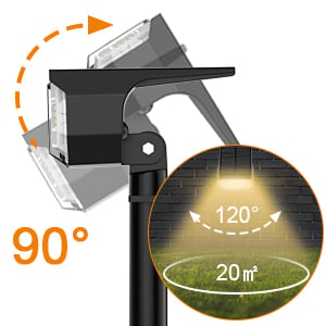 Solar Spotlight Adjustable Panel & Swivel Head