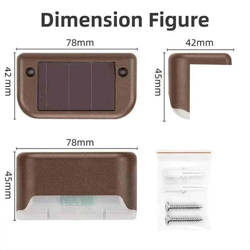 Solar Step Lights Automatic Dusk Sensor Set of Eight