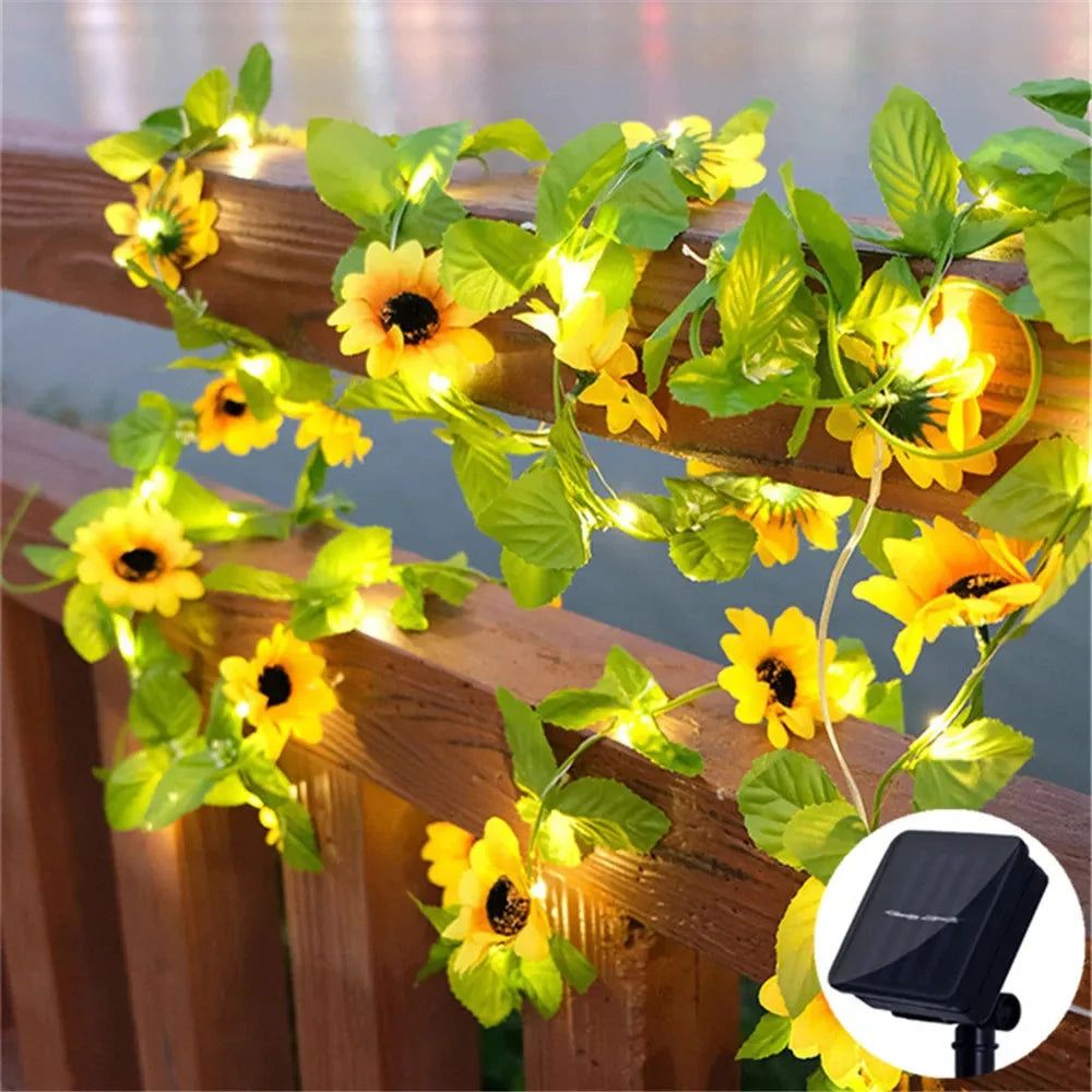 Solar String Lights Floral Motifs Warm White 10-Hour Runtime
