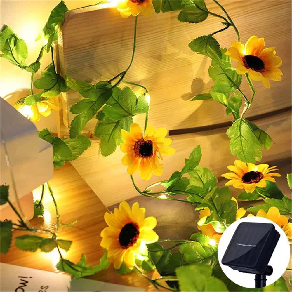 Solar String Lights Floral Motifs Warm White 10-Hour Runtime