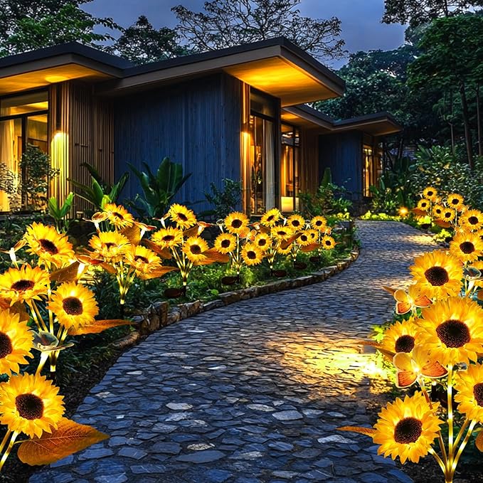 Solar Sunflower Garden Light Dusk-To-Dawn IP65