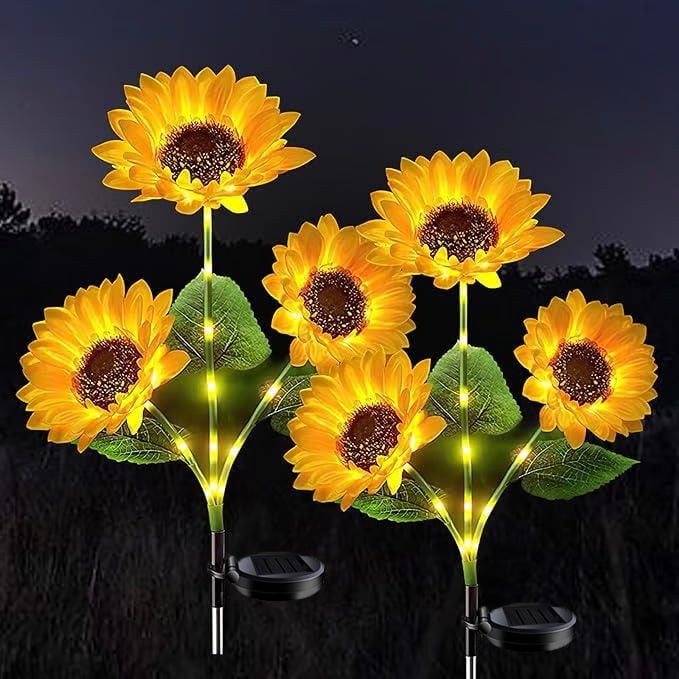 Solar Sunflower Garden Light Dusk-To-Dawn IP65
