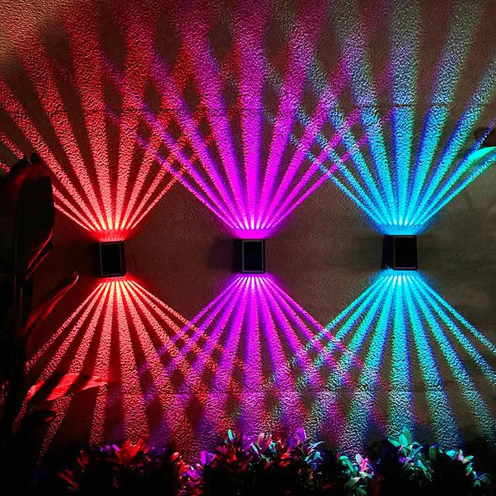 Solar Wall Light Dual-Beam Multicolor Up To 12 Hours