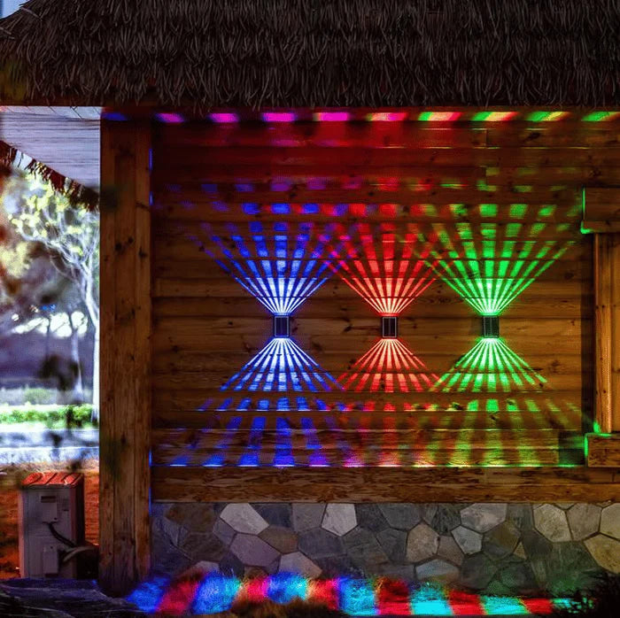 Solar Wall Light Dual-Beam Multicolor Up To 12 Hours