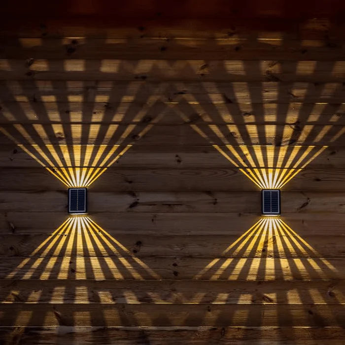 Solar Wall Light Dual-Beam Multicolor Up To 12 Hours