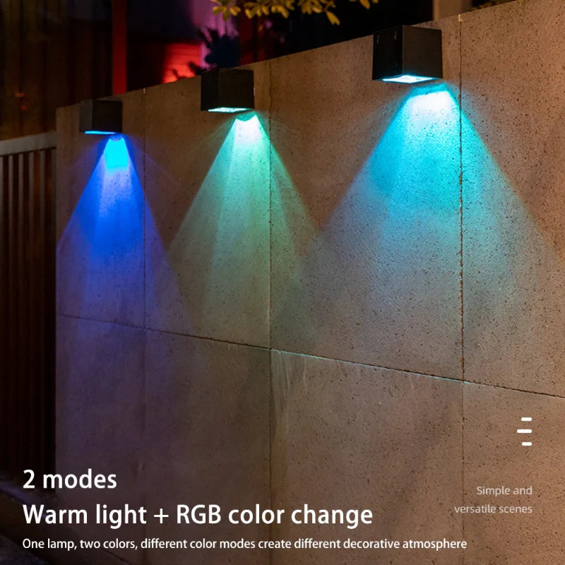 Solar Wall Light LED RGB & Warm White