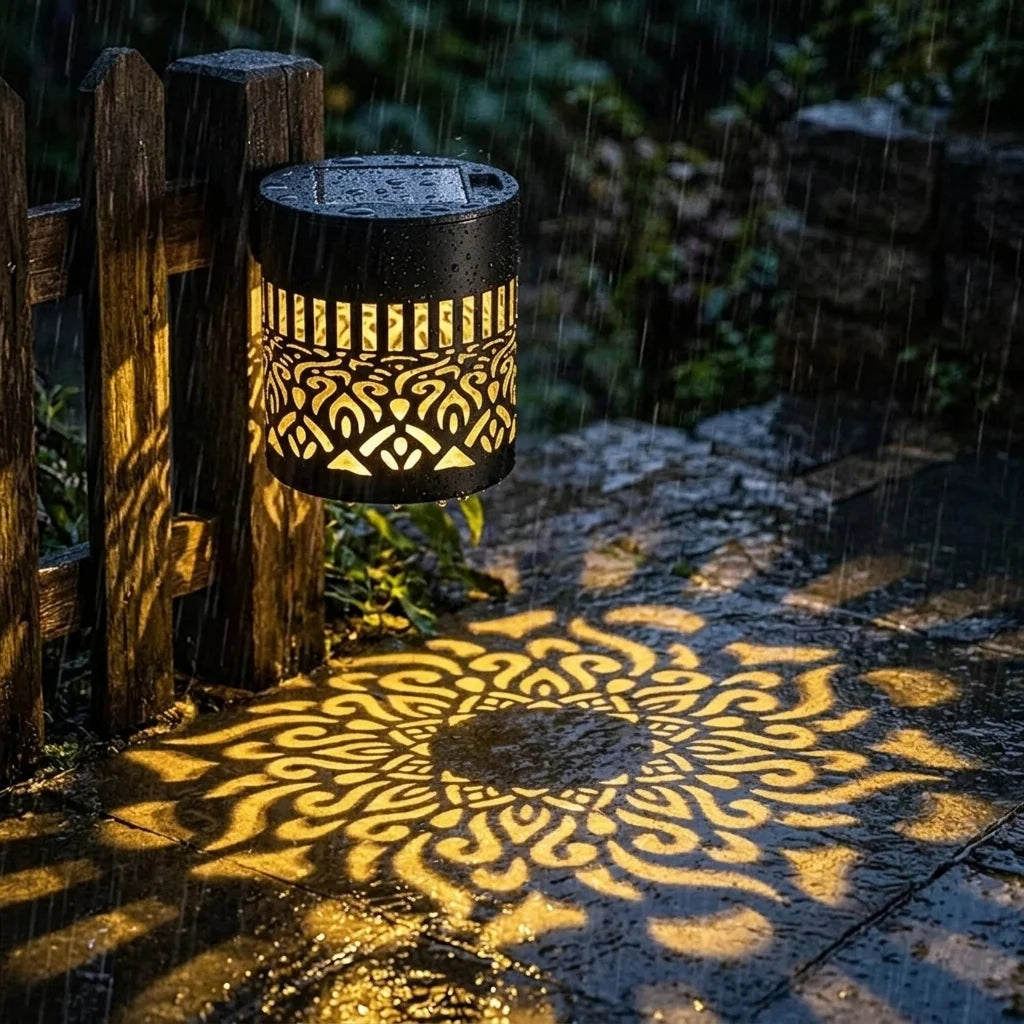 Solar Wall Light Mandala Projection Dusk Sensor