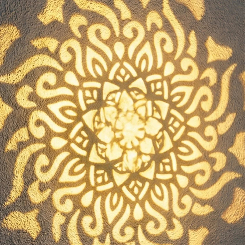 Solar Wall Light Mandala Shadow Weather-Resistant Iron