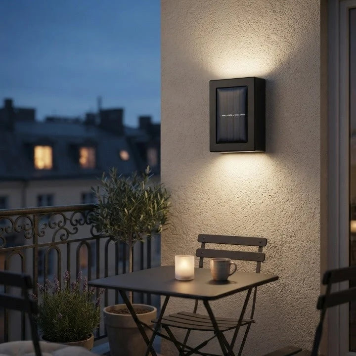 Solar Wall Lights 4-Piece Aluminum Bidirectional Warm White
