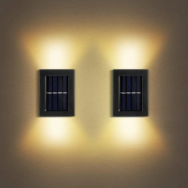 Solar Wall Lights 4-Piece Aluminum Bidirectional Warm White