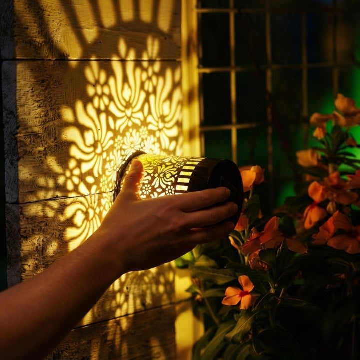 Solar Wall Lights Peony Shadow Weatherproof Set of 2