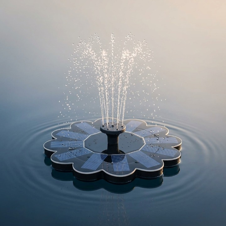 Solar Water Fountain Floating Cable-Free Interchangeable Nozzles