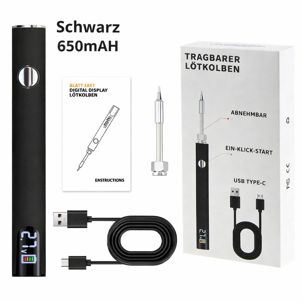 Soldering Iron USB Powered Digital Display 3 Interchangeable Tips