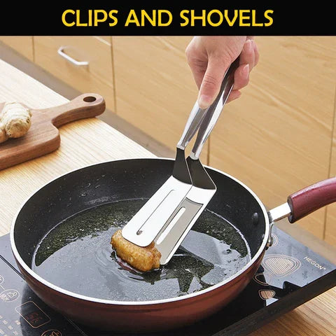 Spatula 2-in-1 Tongs & Turner Stainless Steel
